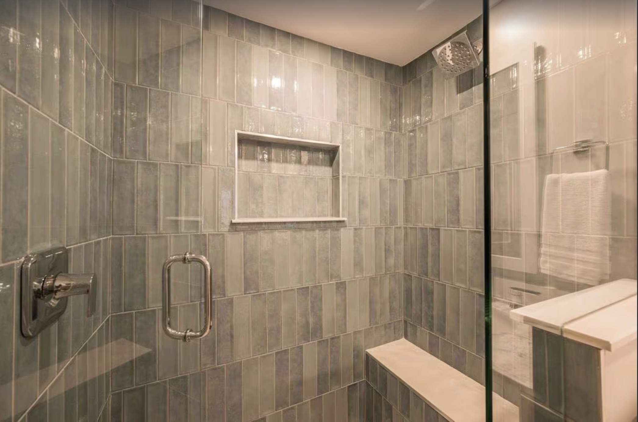 Walk-In Shower with Built-In Niche